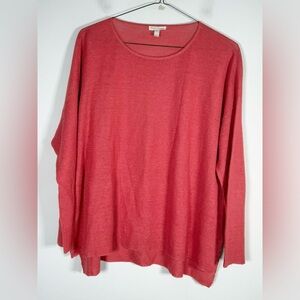 Eileen Fisher Women’s Size Medium 100% Organic Linen Knit Sweater Pullover